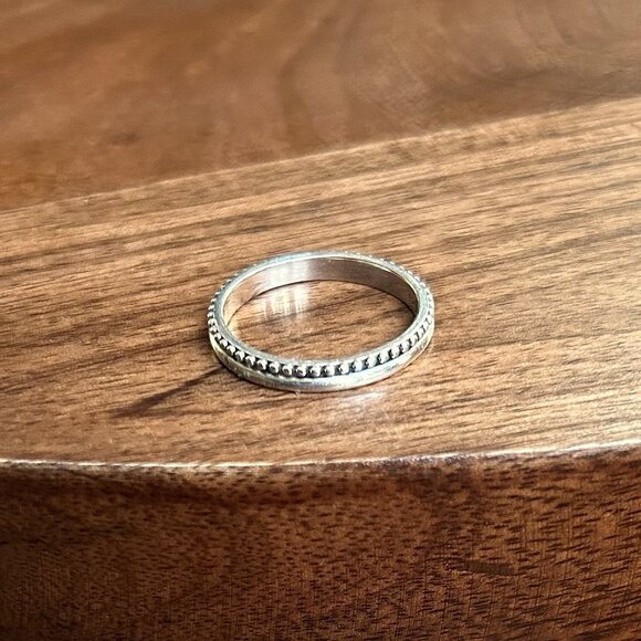 New STERLING SILVER 925 Beaded Bali Ring Size 8 - Picture 3 of 5